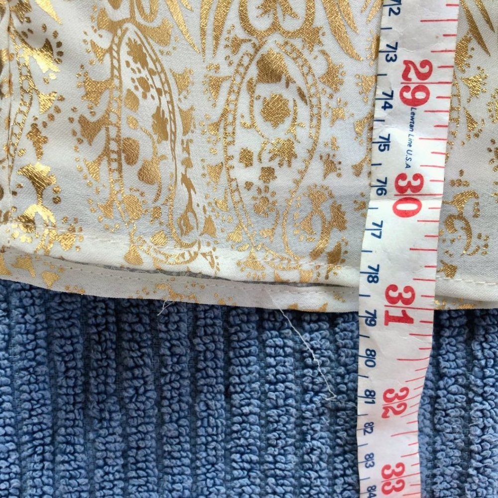 Mark. Gold Shimmery Metallic Cream/Gold Strappy Mini Dress | EUC - Size Small - Picture 11 of 13